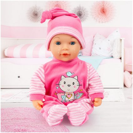 BABYDUKKE, GRÅTER MED TÅRER, 38 CM, LITT