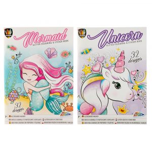 FARGEBOK M/GLITTER OG STICKERS