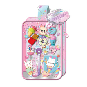 BAG MED VISKELÆÆR OG SKRIVESAKER